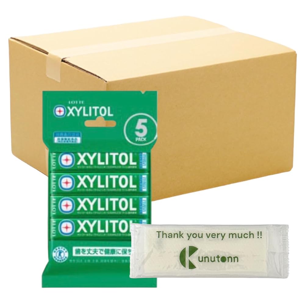 【まとめ買い 20個セット】ロッテ キシリトール キシリトールガム ライムミント 14粒×5パック + Kunutonnオリジナルロゴ入りeおまけ付