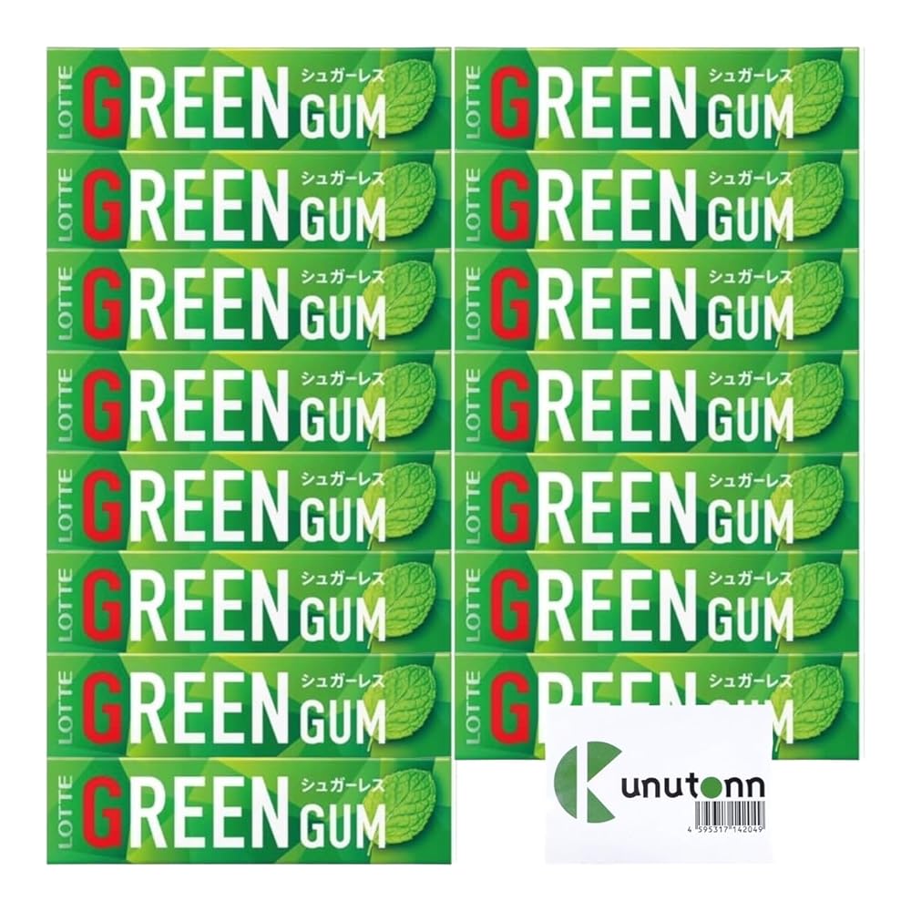 ロッテ グリーンガム 9枚 + Kunutonnオリジナルロゴ入りeおまけ付