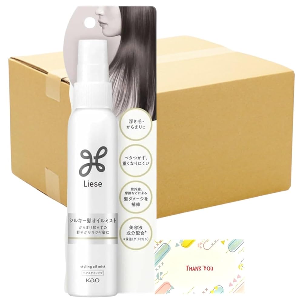 花王 リーゼ Liese シルキー髪オイルミスト, スタイリング美容液, からまり知らずの軽やかサラサラ髪に 88ml + Kunutonnおまけ付