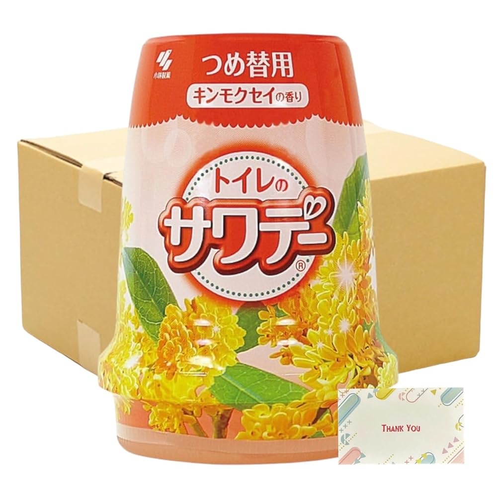 【まとめ買い 28個セット】 トイレのサワデー こころ安らぐキンモクセイの香り トイレ用 消臭 芳香剤 詰め替え用 140g + Kunutonnオリジナルロゴ入りeおまけ付