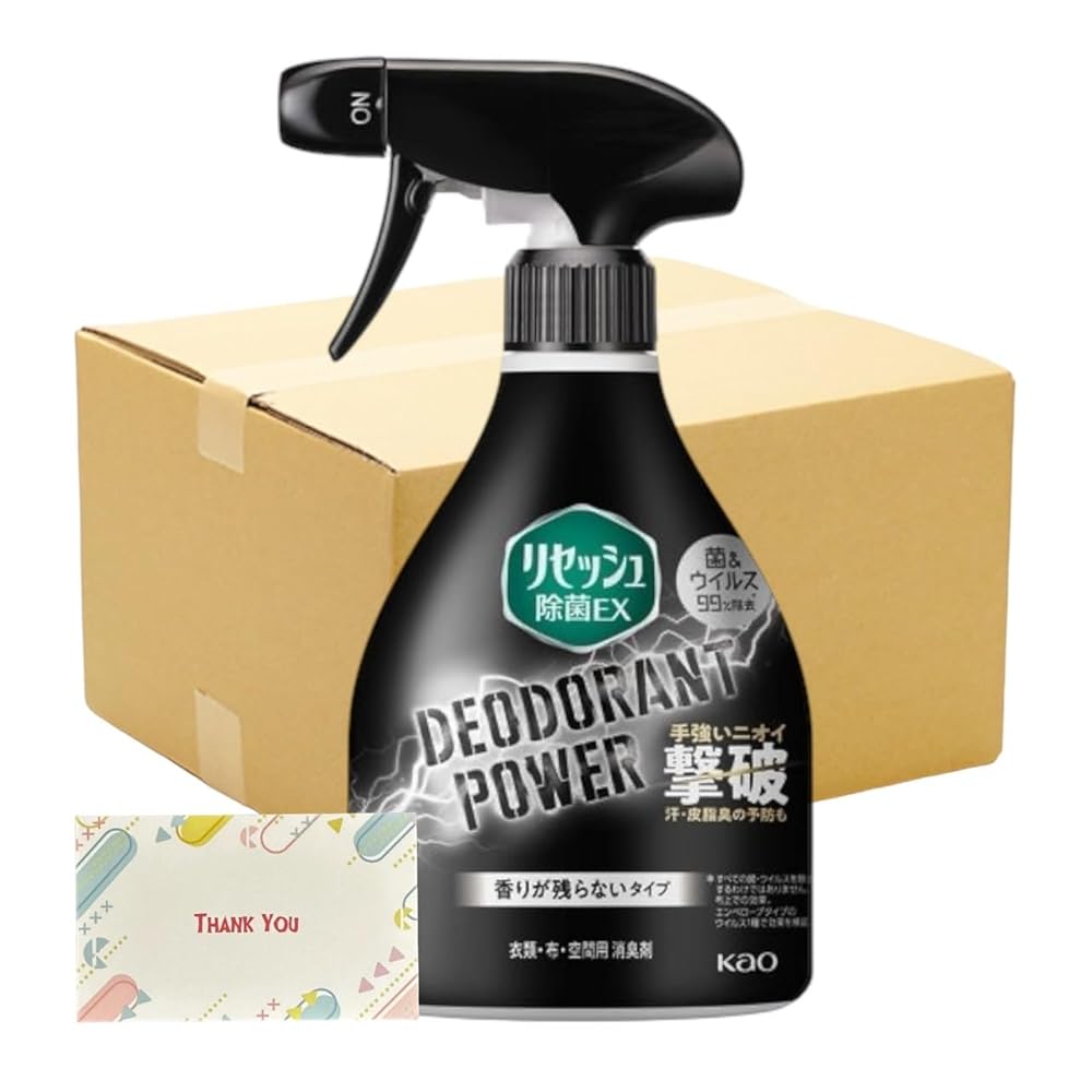 【まとめ買い 個セット】 花王 リセッシュ 除菌EX 消臭芳香剤 液体 デオドラントパワー 香り残らない 本体 360ml + Kunutonnオリジナルロゴ入りeおまけ付