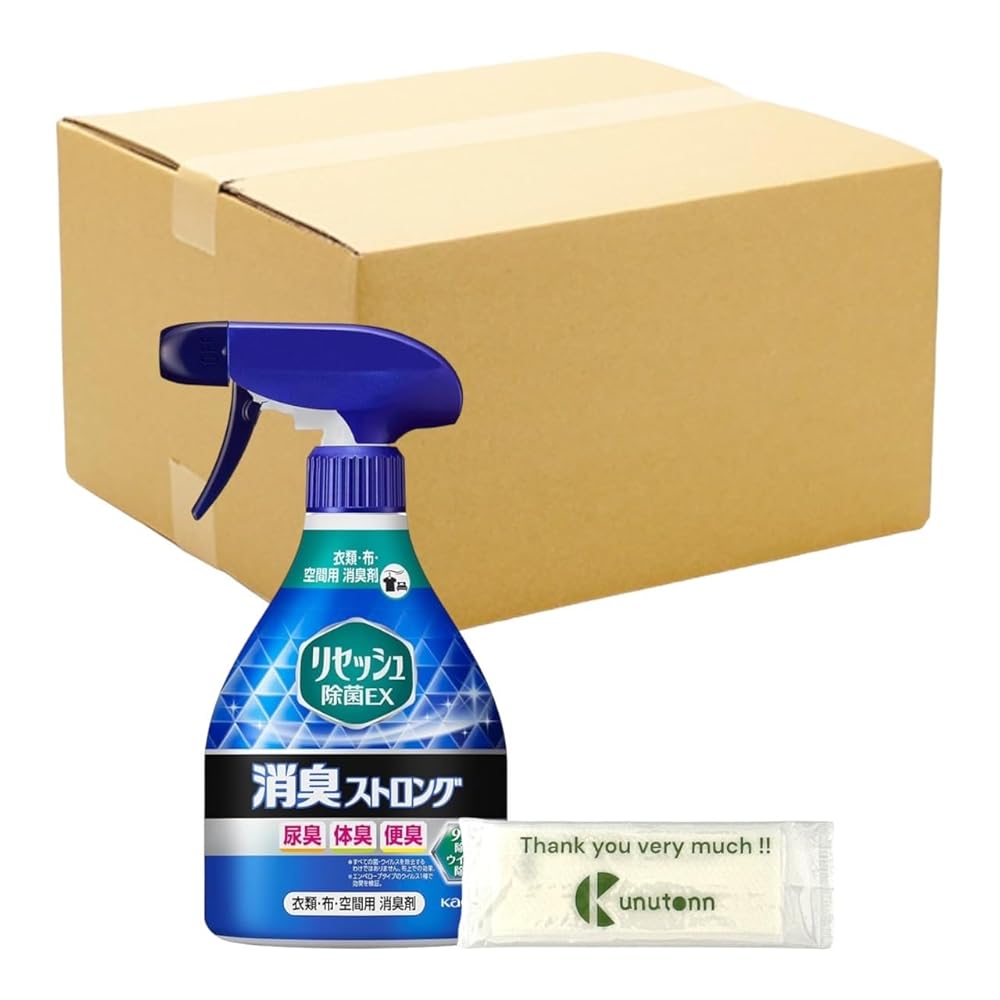 Kunutonn [まとめ買い 12個セット] リセッシュ スプレー フレッシュハーブの香り 除菌EX 消臭ストロング 本体 370ml + オリジナルロゴ入りeおまけ付