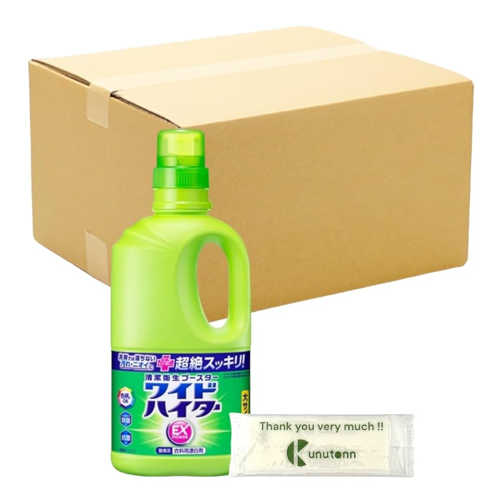 Kunutonn ワイドハイターEXパワー 衣料用 漂白剤 大 本体 930ml + オリジナルロゴ入りeおまけ付 12個セ..