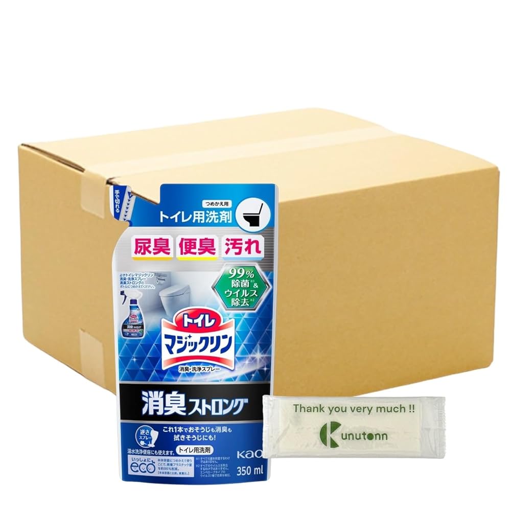 花王 トイレマジックリン トイレ洗剤 消臭洗浄スプレー ストロング 詰替 350ml + Kunutonnオリジナルロゴ入りeおまけ付