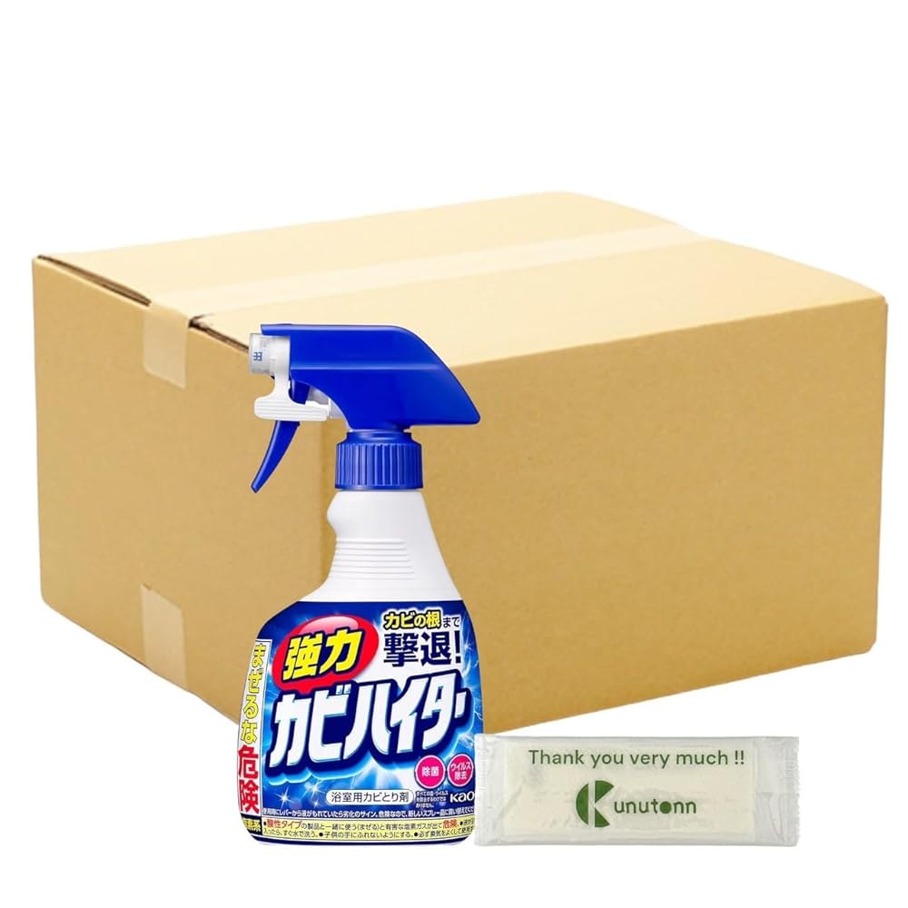 【まとめ買い 個セット】 花王 強力カビハイター バス用洗剤 ハンディスプレー 本体 400ml + Kunutonnオリジナルロゴ入りeおまけ付