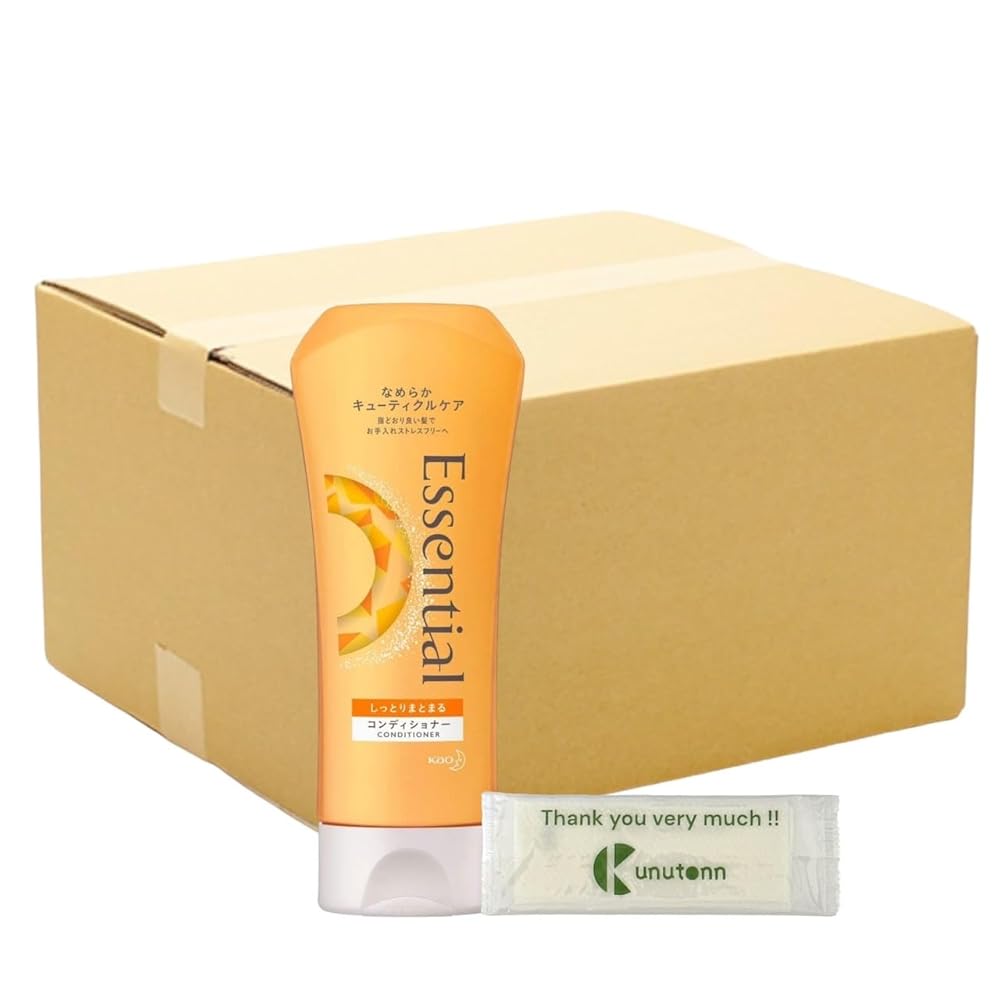 【まとめ買い 個セット】 花王 エッセンシャル しっとりまとまる コンディショナー レギュラー 200ml + Kunutonnオリジナルロゴ入りeおまけ付