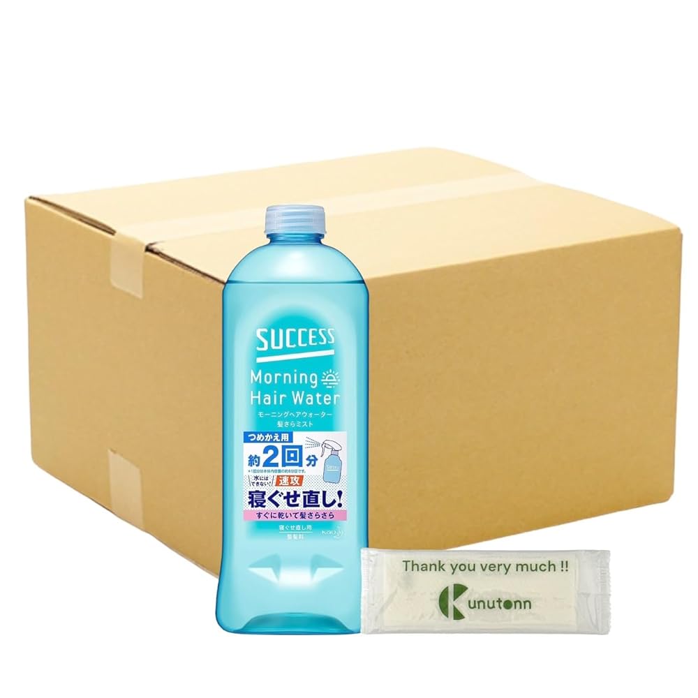 【まとめ買い 個セット】 花王 サクセス モーニングヘアウォーター髪さらミスト つめかえ用 440ml + Kunutonnオリジナルロゴ入りeおまけ付