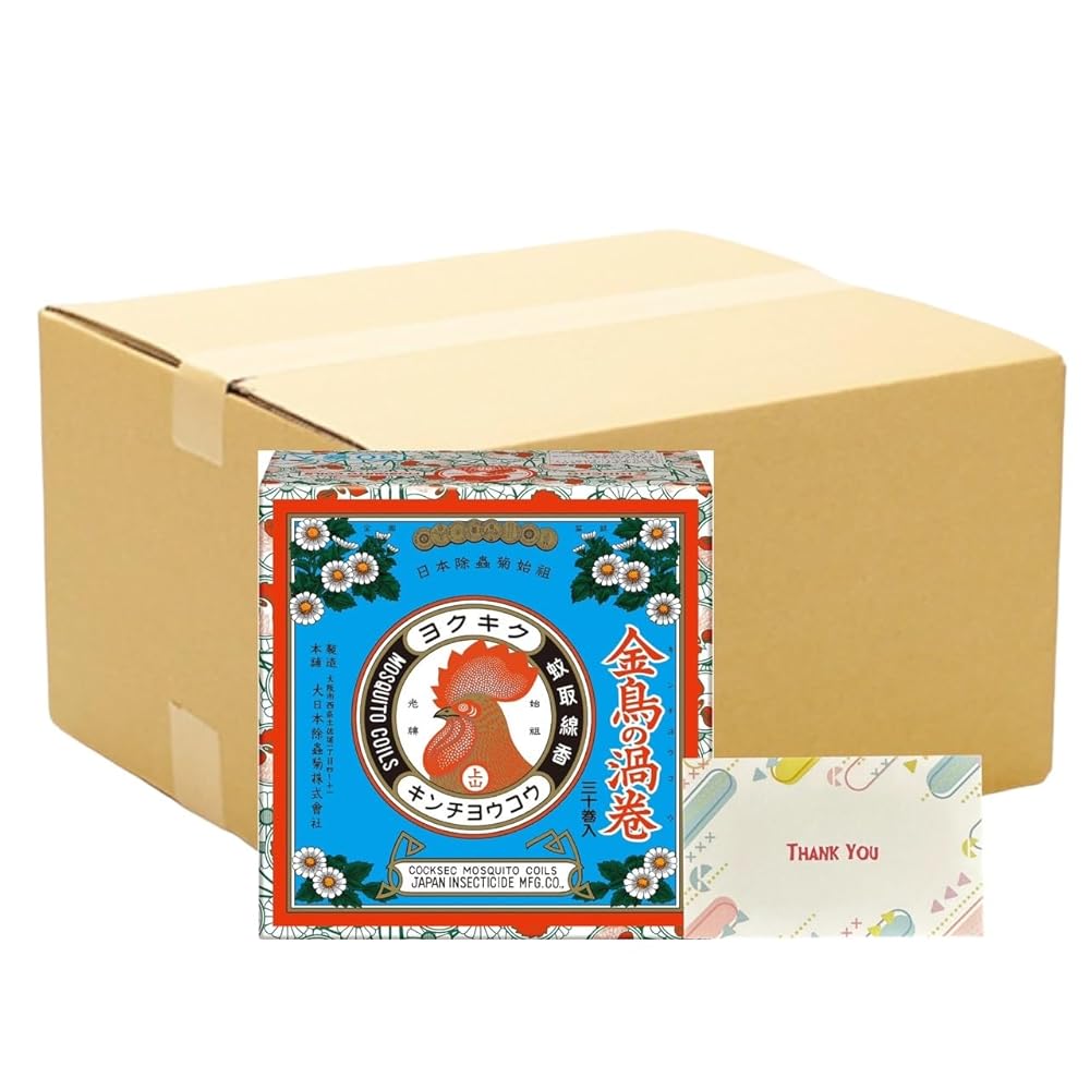 【まとめ買い 個セット】 大日本除虫菊 金鳥の渦巻 蚊取り線香 虫よけ 箱入り 30巻 + Kunutonnオリジナルロゴ入りeおまけ付