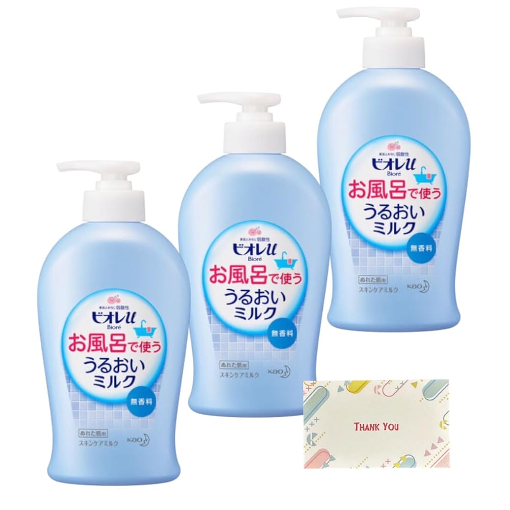 【まとめ買い 個セット】花王 ビオレu お風呂で使う うるおいミルク 無香料 300ml + Kunutonnオリジナ..