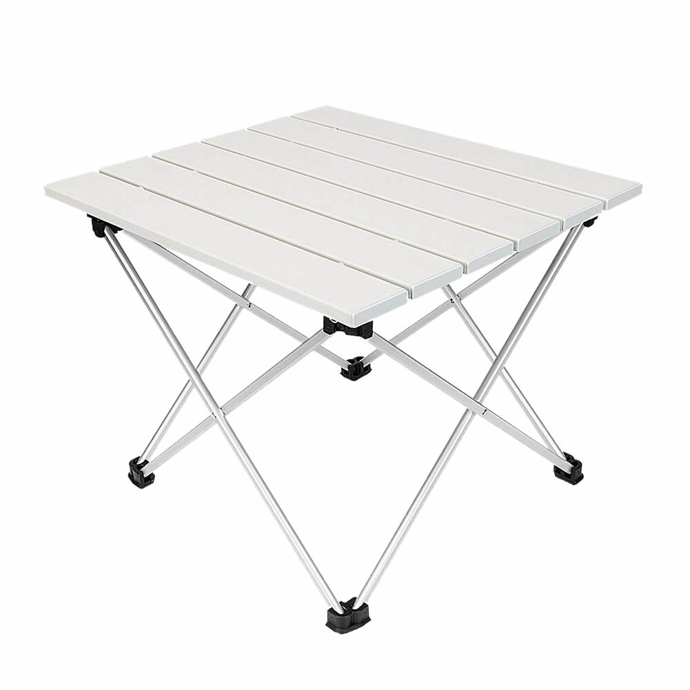 満喫テーブル シルバー アルミ製 ロールテーブル 折畳み キャンプ用品 アウトドアテーブル 耐荷重30kg 収納袋付 おりたたみ MANTABLE-SV