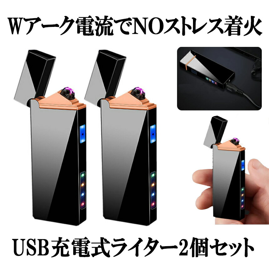 【2個セット】 電子ライター USBライター プラズマライター アークライター 無煙ライター ライタ ...