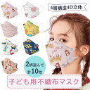子ども用4D不織布マスク 選んで2柄 5枚づつで10枚セット 子供 キッズ こども 子ども セット 立体マスク 韓国マスク 不織布マスク 子供 4D キャラクター 動物 アニマル(4)