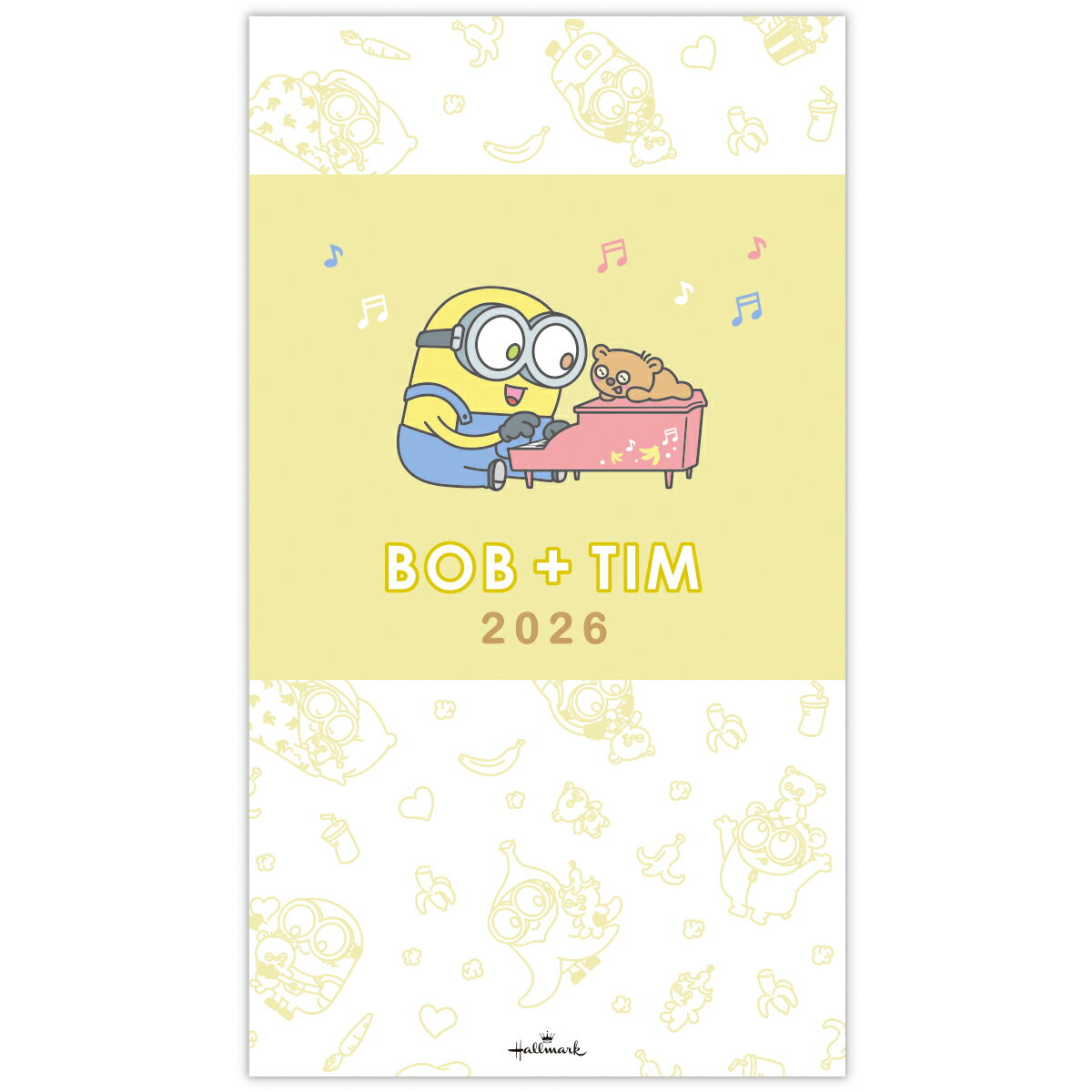 ミニオンズ ボブアンドティム スリムマンスリーダイアリー 2026 サブ手帳 薄い手帳 コンパクト