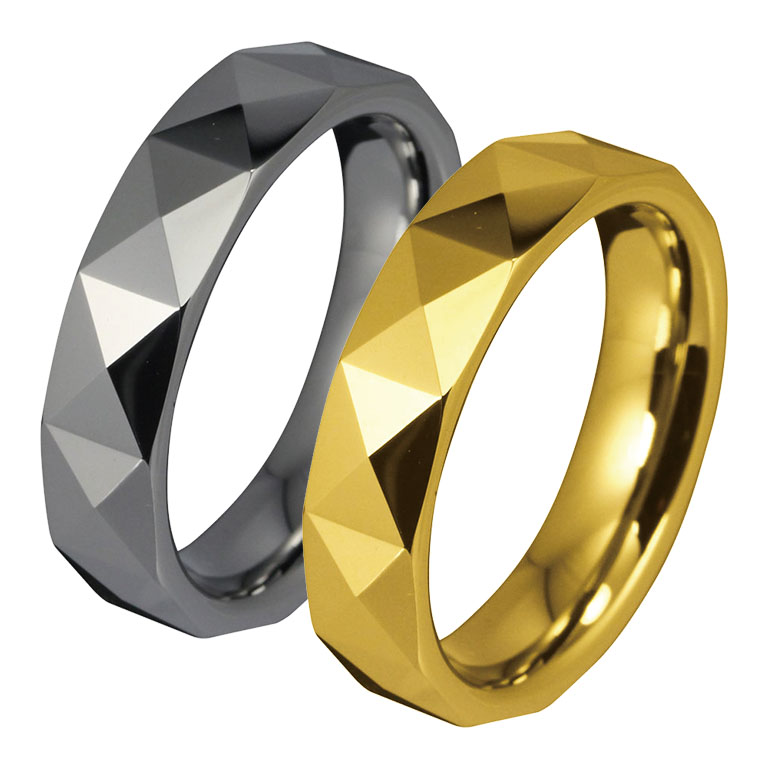 乐天商城 - 超硬多面カット タングステン リング - 高級感 指輪 おしゃれ メンズ レディース シルバー ゴールド アクセサリー タングステンリング 指輪 ゆびわ 9号 11号 13号 15号 17号 19号 21号 23号