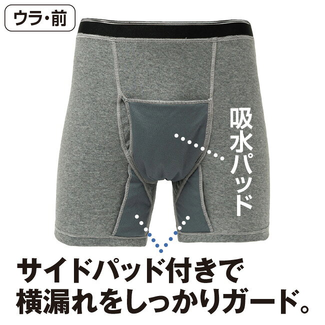 横漏れ防止 吸水パッド付き ボクサーパンツ 3...の紹介画像3