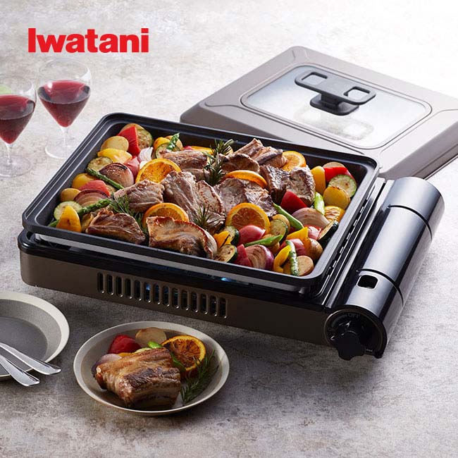イワタニ カセットガスホットプレート ＜焼き上手さんβ＞ ブラウン - イワタニ 焼き上手 カセットコンロ カセットガスコンロ ガスボンベ 鉄板 蒸し お好み焼き 焼肉 鍋 タコ焼き フライパン グリルパン コードレス フタ付き 蓋付き アウトドア パーティー BBQ CB-GHP-Bのサムネイル