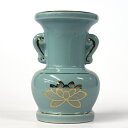 仏具 花立 花瓶 陶器製 花立「セト花立 4寸」青磁上金蓮 花瓶 仏具用品 仏花用 花立て 花入れ 仏壇花立 供花 仏花 飾り かびん 花びん 花つぼ 陶器 金...
