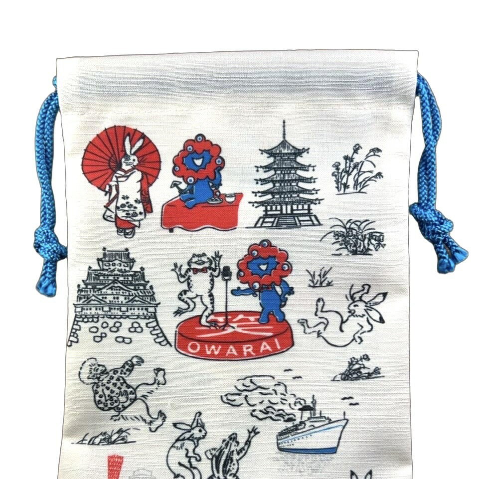 【公式】ミャクミャク×鳥獣戯画 　EXPO2025 ミャクミャク【鳥獣戯画】 巾着　三都柄のサムネイル