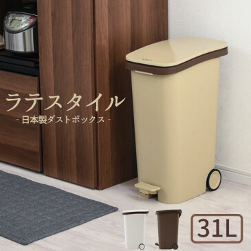 ラテスタイル 分別ゴミ箱 おしゃれ 台所 隙間 ホワイト/ベージュ/ブラウン DTB600082