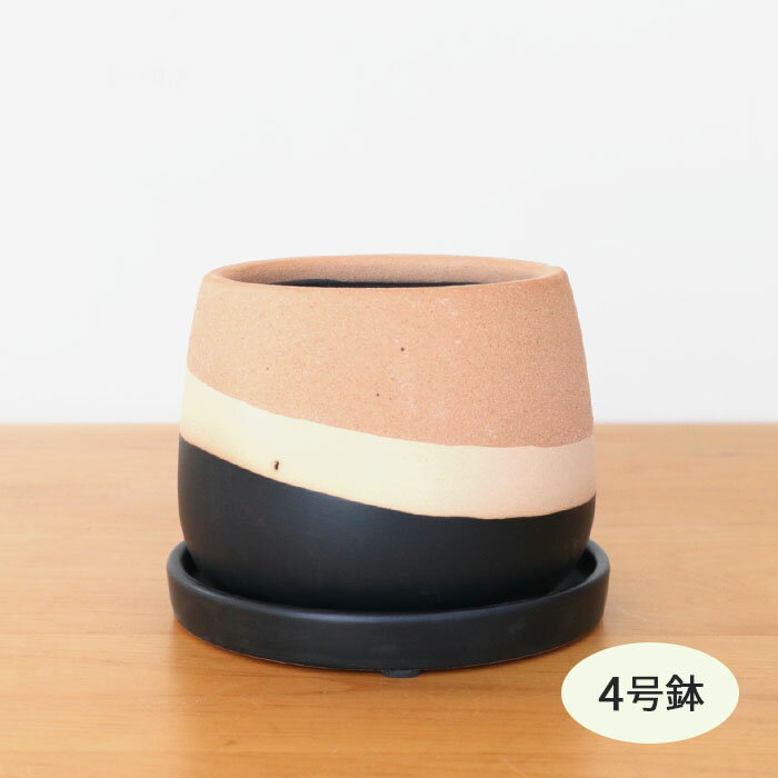 資 BG-1937S RK 4号 丸ツボ 受皿付 陶器 鉢 植木鉢 インテリア 多肉植物 おしゃれ 観葉植物 mrk