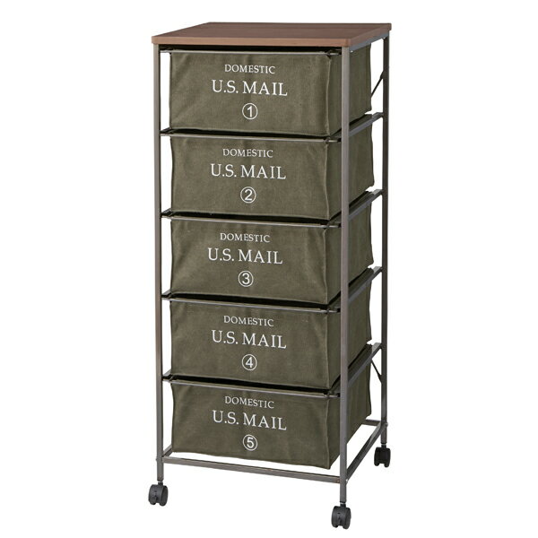 東谷 MIP-375GR USメールチェスト 5段 |シンプル 雑貨 おしゃれ 事務用品 トップジャパン|