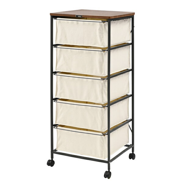 東谷 チェスト5段 MIP-575IV|シンプル 雑貨 おしゃれ 事務用品 トップジャパン|