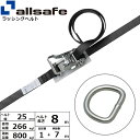 オールセーフ ラチェット式デルタリング仕様 固定1m×調節7m 黒 (45267)| フリーク トラック 吊具 スリングベルト 建設現場 重機ベルト クレーン ...