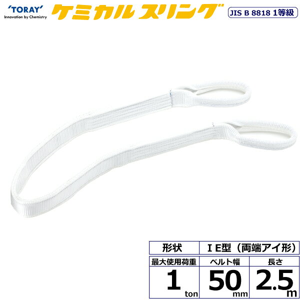 東レインターナショナル ケミカルスリング C1E 両端アイ形 1ton 幅50mm 長さ2.5m (...