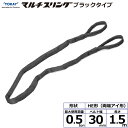 東レインターナショナル シライマルチスリング HE 両端アイ形 ブラックタイプ 0.5ton 幅30mm 長さ1.5m (41989)| トラック 吊具 スリン...