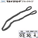 東レインターナショナル シライマルチスリング HE 両端アイ形 ブラックタイプ 0.5ton 幅30mm 長さ4m (41994)| トラック 吊具 スリングベ...