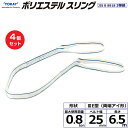【まとめ買い】4個セット 東レインターナショナル ポリエステルスリング PET3E 両端アイ形 0.8ton 幅25mm 長さ6.5m (40780)| トラッ...