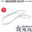 【まとめ買い】4個セット 東レインターナショナル ポリエステルスリング PET3E 両端アイ形 2.5ton 幅75mm 長さ2.5m (40828)| トラッ...