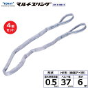 【まとめ買い】4個セット 東レインターナショナル シライマルチスリング HE 両端アイ形 0.5ton 幅37mm 長さ6m (41255)| トラック 吊具 ...