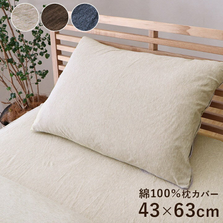 イケヒコ マイン枕カバー 43×63cm 無地 (g2924719) | 綿100％ 洗える 天竺ニット おしゃれ 枕カバー シンプル 年間 新生活 天然素材 柔らか 肌触り 通気性 吸気性 静電気 起こりにくい |