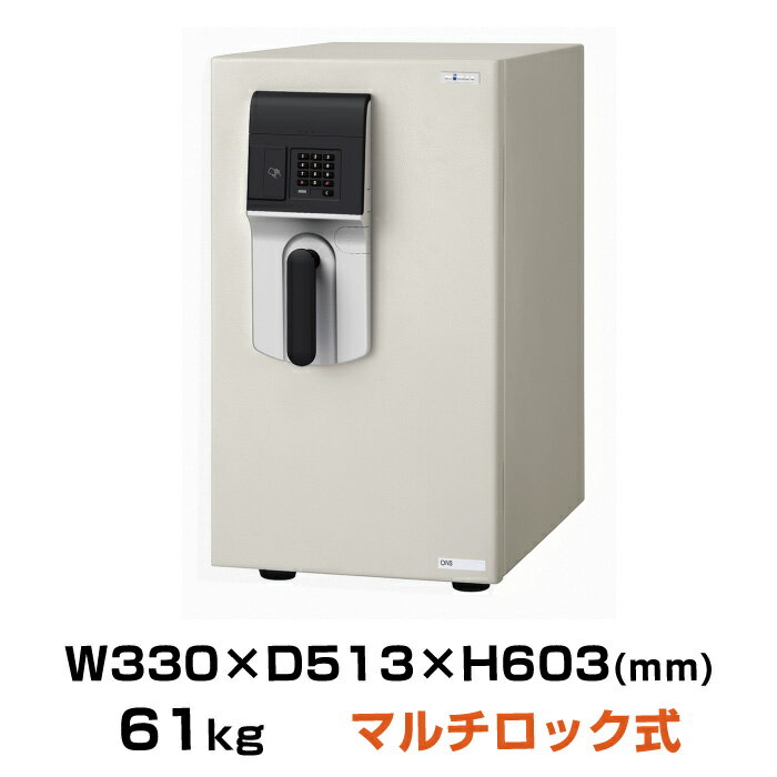 ※返品についてエーコー 2マルチロック式 JER2式 耐火金庫 ONS-JER2 準耐火時間1時間 ICカード＋テンキー 品番 ONS-JER2 耐火性能 一般紙用1時間耐火性能 ロックシステム 2マルチロックJER2式 外　寸 W330×D513×H603(mm) 内　寸 W240×D321×H485(mm) 質　量 61kg 内容積 37L 付属品 トレー（L）1枚、（S）1枚、単3形乾電池4本 ■設置・配送について 配送業者 メーカーより直送 商品引渡し方法 開梱設置 配送料金について 搬入設置無料 ※搬入の際、4階以上の階段移動を伴う場合は、別途費用がかかります。 【沖縄・離島・一部地域（僻地等）】は追加送料がかかります。金額はご注文確認後追ってご連絡致します。 出荷までの納期めやす 1週間〜10日程度にて出荷*原則日曜日・祝日の配送・時間指定はしておりません。 その他・注意事項 ※メーカーより直送手配となるため代引きは不可とさせて頂きます。何卒ご了承ください。【非対応条件】1．設置作業後の製品説明（解錠説明など）は行えません。 2．特殊作業（固定・組み立て施工など伴う作業）は行えません。 3．一部地域に関して開梱設置配送対応が出来ない地域がございます。 上記に該当する場合は従来専属の据付業者による設置作業となりますので、作業費用に関しましては、都度見積もりさせていただきます。 【検索用ワード】EIKO 金庫 おしゃれ 大型金庫 家庭用 家庭用金庫 暗証番号 鍵付 保管庫 エイコー 事務所 耐火 大型 金庫大型 家庭