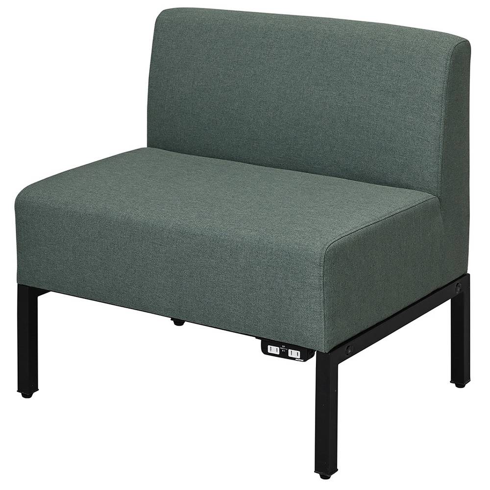 アール・エフ・ヤマカワ カッコ ファブリックソファ W720 グリーン コンセント付 (重量：14kg) RFFBS-7..