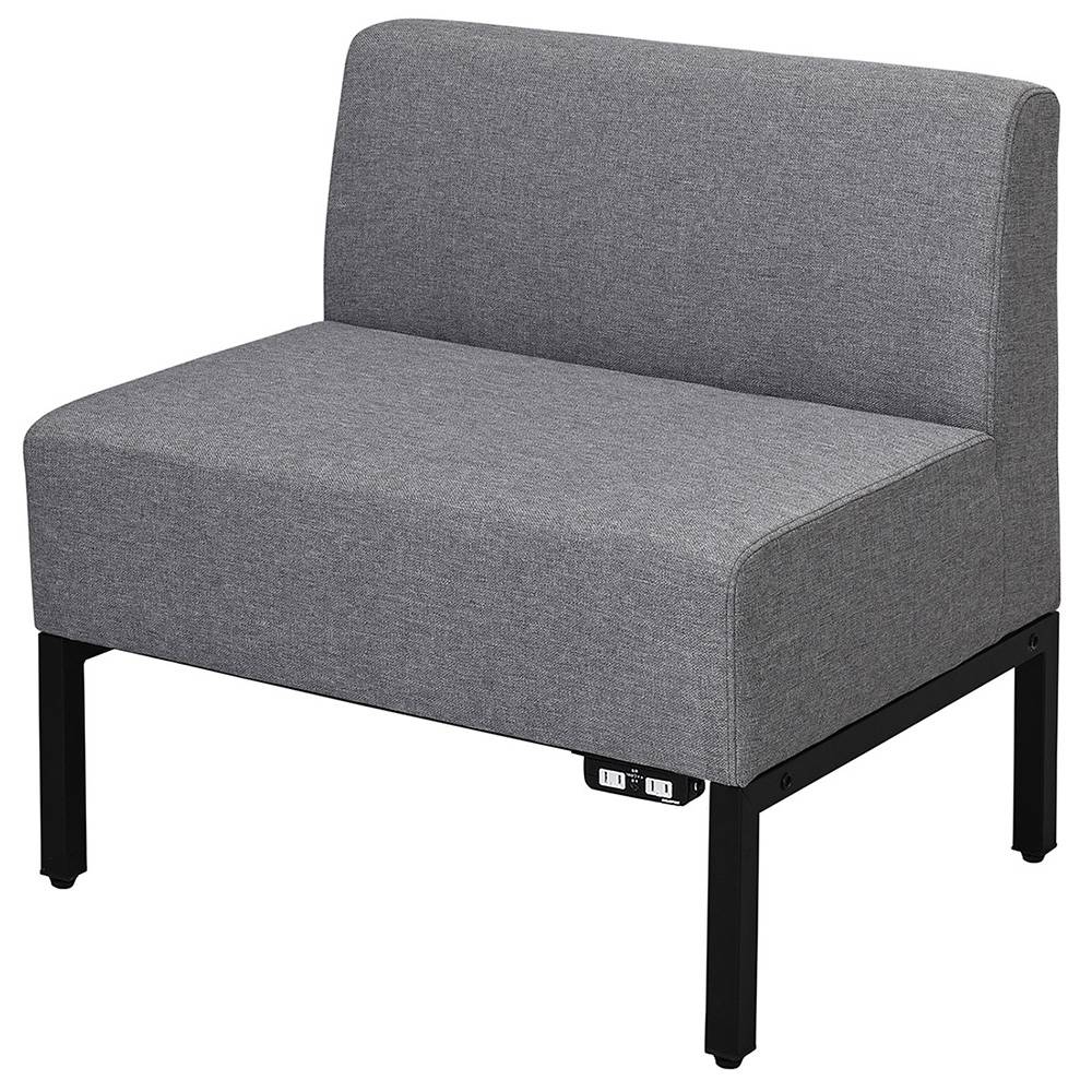 アール・エフ・ヤマカワ カッコ ファブリックソファ W720 ライトグレー コンセント付 (重量：14kg) RFF..