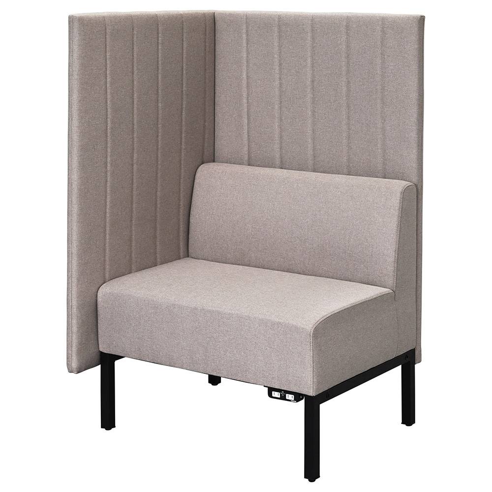 アール・エフ・ヤマカワ カッコ ファブリックソファ W760×H1230 ベージュ 片側パネルタイプ コンセント..