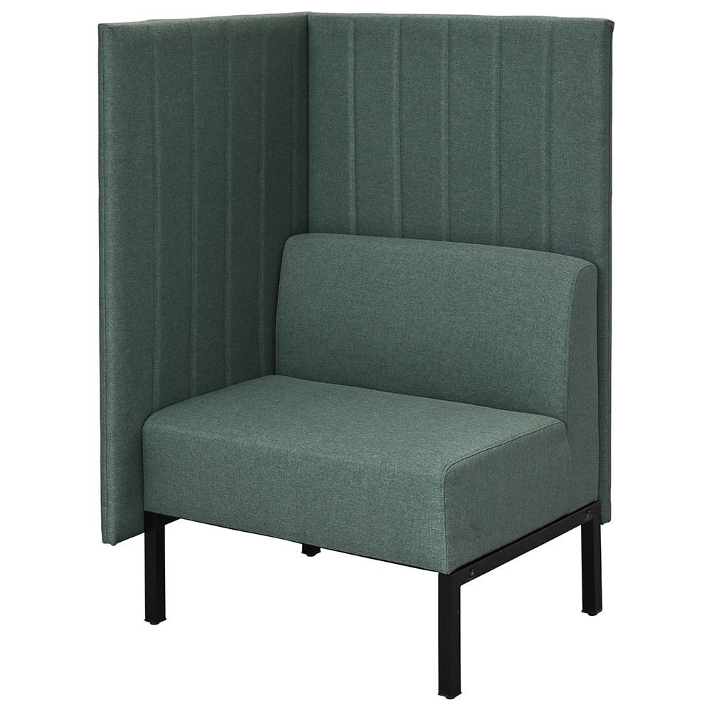 アール・エフ・ヤマカワ カッコ ファブリックソファ W760×H1230 グリーン 片側パネルタイプ (重量：22...