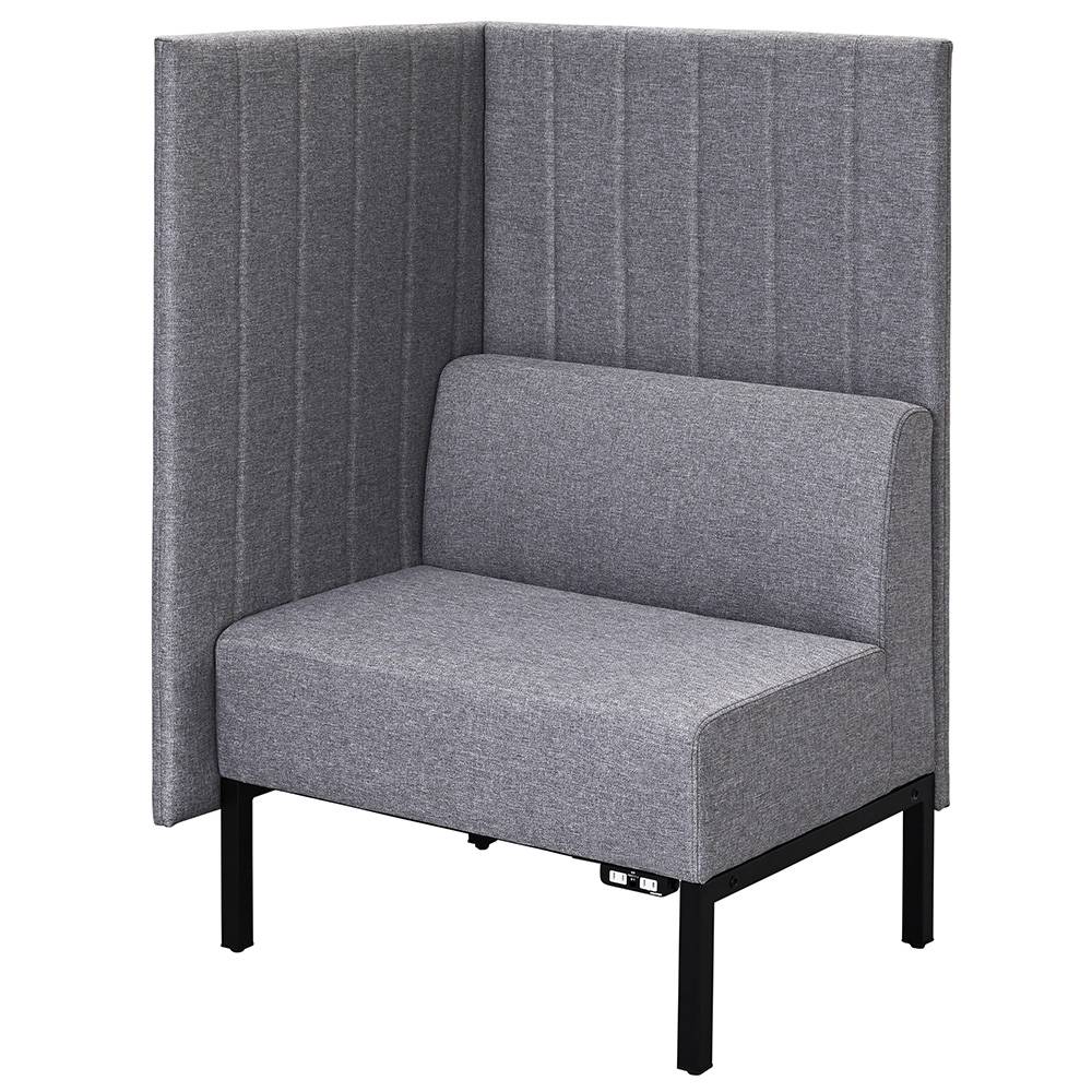 アール・エフ・ヤマカワ カッコ ファブリックソファ W760×H1230 ライトグレー 片側パネルタイプ コンセント付 (重量：22.5kg) RFFBS-7612LGK-NC | アールエフヤマカワ フロアソファー カウチソファー リビング デザイン リラックス 背もたれ テレワーク 在宅ワーク |(3)