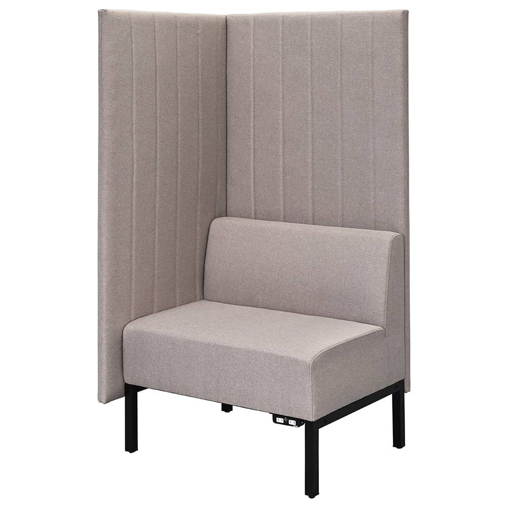 アール・エフ・ヤマカワ カッコ ファブリックソファ W760×H1500 ベージュ 片側パネルタイプ コンセント..