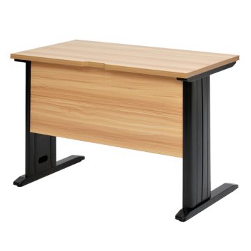 【車上渡し】アール・エフ・ヤマカワ アソート スチール脚デスク W1000×D600 ナチュラル ブラック脚 (重量:20.7kg) RFSLD-1060NA-BL | アールエフヤマカワ オフィス 事務所 オフィステーブル ワークテーブル つくえ 在宅勤務 テレワーク 事務机 | [3]