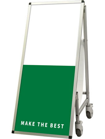 ※返品について■メーカー常盤精工■特徴【変形図解】看板から車いすへの変形は非常に簡単です。本体上部の左右にあるビスを取り外し、上辺のフレームを引き抜いてボードを取り外します。【変形説明ボード付】サポートサインスマートには、この看板が車いすになることが分かるように説明ボードを取り付けています。【耐荷重100kg】サポートサインは専門家監修の元、強度試験を行っています。耐久性はもちろん、操作性も重要視しており、100kgを搭載した状態でも軽い力で搬送できます。【看板部分は選べる4タイプ】看板部分は設置場所のニーズに合わせて、4タイプからお選び頂けます。(1)ポスター展示パネルタイプ(2)ホワイトボード掲示板タイプ(3)インクジェットシート用アルミ複合板タイプ(4)注意喚起デザイン付きの標語ボードタイプ(デザインは下記から選択して下さい）■仕様●フレーム=本体アルミ押出し材/アルマイト仕上(シルバー)●シート=ターポリン(白)●耐荷重=100kg●面板サイズ=534mm×1264mm●アルミ複合板(白)3mm厚●重量=13kg■常盤精工専用オプション商品一覧はこちら