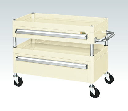 【車上渡し】サカエ SAKAE CSパールワゴン（中量タイプ・引出し付） CSP-7562ACI (324292) (重量:43kg) | 工具 収納 ガレージ 整理 工場 効率化 作業スペース 確保 移動式 ラック 金属製 収納ワゴン メンテナンス用作業台 工具 作業台 収納 業務用 |