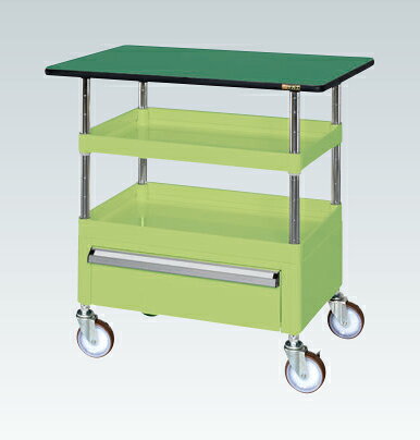 サカエ SAKAE CSパールワゴン（中量タイプ・引出し・天板付） CSP-7582CTENU (324704) (重量:28kg) | 工具 収納 ガレージ 整理 工場 効率化 作業スペース 確保 移動式 ラック 金属製 収納ワゴン メンテナンス用作業台 工具 作業台 収納 業務用 |