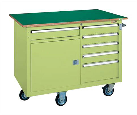 【車上渡し】サカエ SAKAE キャビネットワゴン（天板付） Q-21BTE (21928) (重量:120kg) | 工具 収納 ガレージ 整理 工場 効率化 作業スペース 確保 移動式 ラック 金属製 シェルフ 収納ワゴン メンテナンス用作業台 工具 散ラカル 作業台 収納 業務用 |