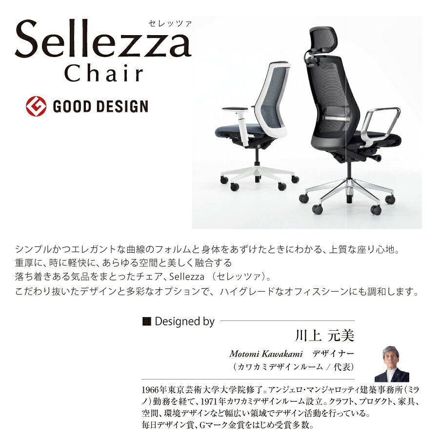 内田洋行/UCHIDA オフィスチェア Sellezza(セレッツァ) ハイバック メッシュバック ブラックフレームxポリッシュ脚・アジャスタブル肘・ナイロンキャスター SA-350BPA3-PA | 内田 ウチダ デスクチェア ワークチェア パソコンチェア 椅子 イス チェアー 事務 | [2]