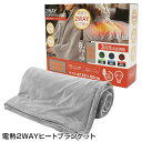 電気 ひざ掛け 肩掛け 2WAY 電気ブランケット HIRO 電熱2WAYヒートブランケット HED-7400 電気ひざ掛け 洗える USB給電式 電気毛布 電...