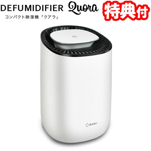 ドリテック コンパクト除湿機クアラ Quara JY-100WT ホワイト ペルチェ式除湿機 4.5畳 小型 静音 省エネ 除湿器 JY100WT DRETEC 送料無料