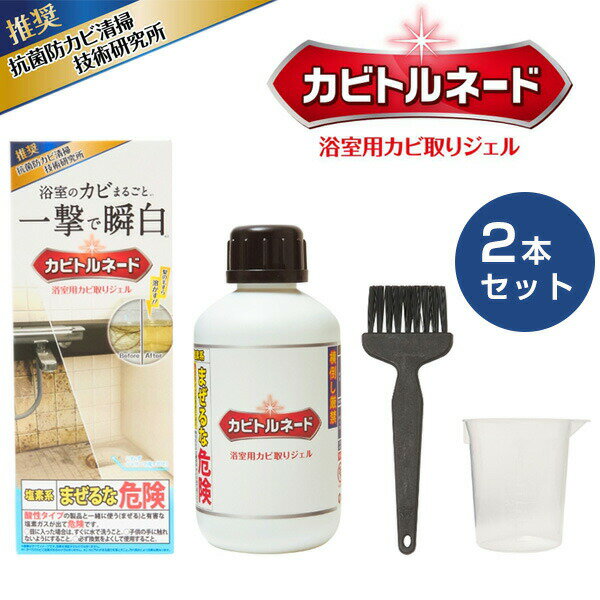 2個セット カビトルネード 浴室用カビ取りジェル 500ml ハケ カップ付き カビ取り お風呂掃除 カビ取り剤 風呂場 バス カビ取りジェル カビとりジェル 洗剤 カビ落とし カビトルネードジェル 脱衣所 洗面所 トイレ カビ取り カビダッシュ 特濃ストロングジェル の後継品